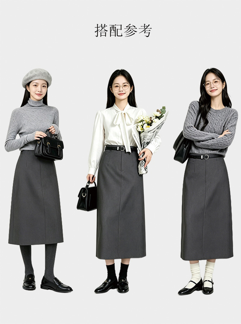 Chân váy bút chì nữ dáng thẳng dài công sở — Màu xanh đậm chi tiết 6