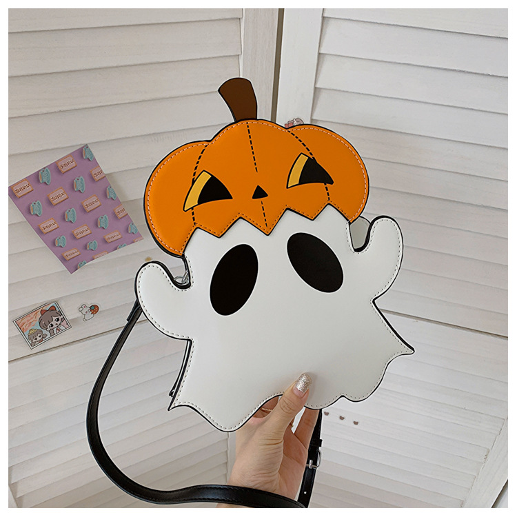 Halloween Small Bag 2024 New European And American Fashion Personality Funny Pumpkin Single Shoulder Small Round Bag_ipsvogv.com