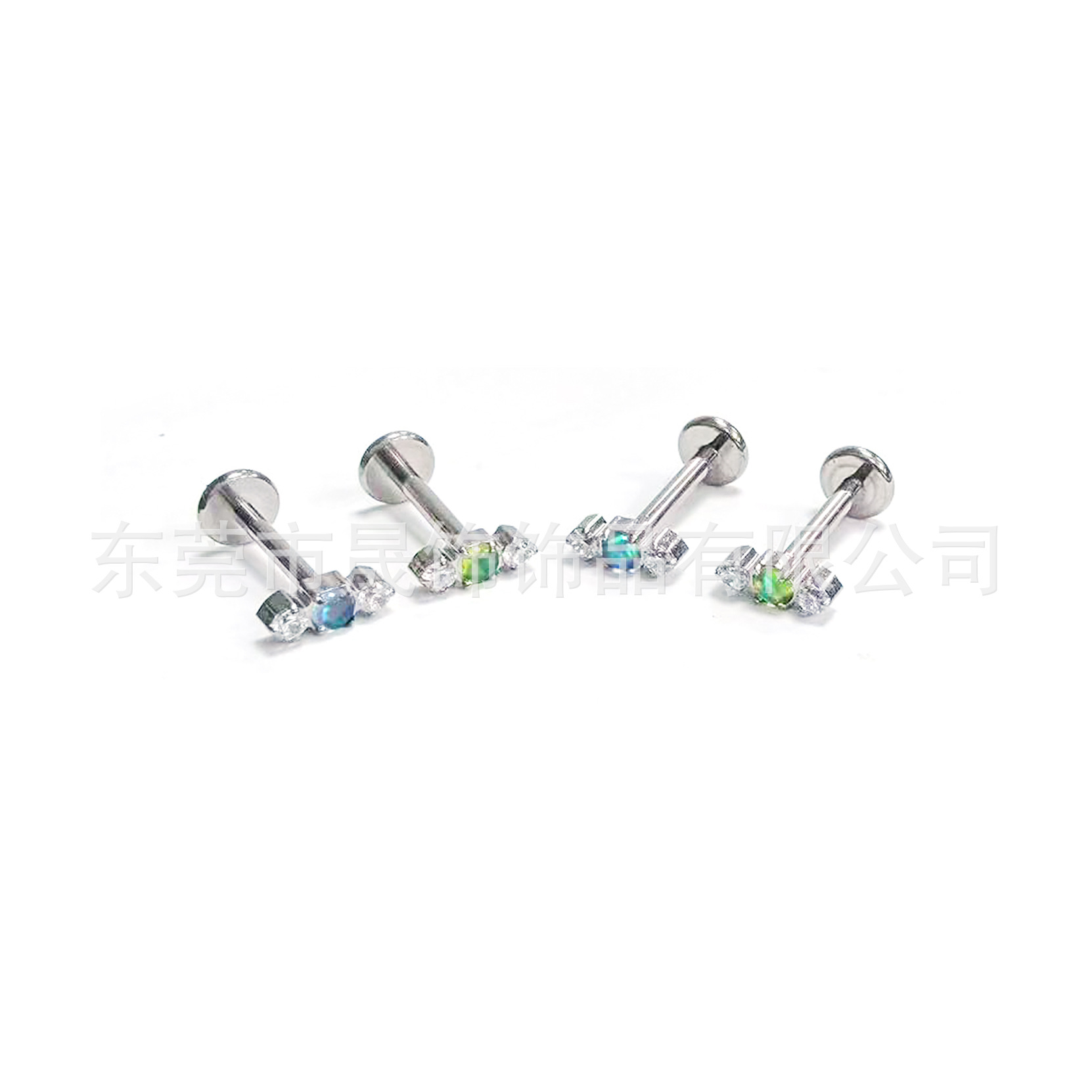 F136 Titanium Alloy 澳宝糖果 Ear Stud Studded 欧泊 Helix Cartilage Stud G23 Titanium Internal Thread Labret Stud Piercing Jewelry