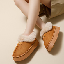 包跟棉拖鞋女厚底居家用室内防滑静音加绒男士秋冬天毛毛月子棉鞋