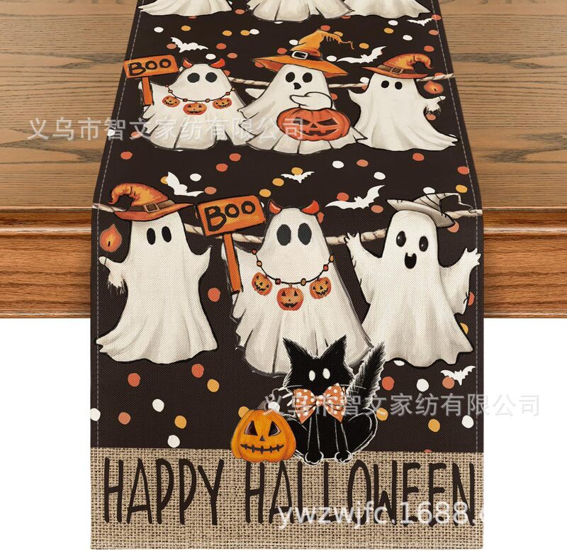 アマゾンの新型秋のテーブル旗ハロウィーンテーブル旗幽霊カボチャテーブル旗装飾メーカー直販|undefined