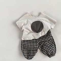 Girls' South Korean T-shirt Short Sleeve Summer Outfit Children's Korean Version Stylish Loose Half Sleeve Baby Toddler Summer Solid Color Top