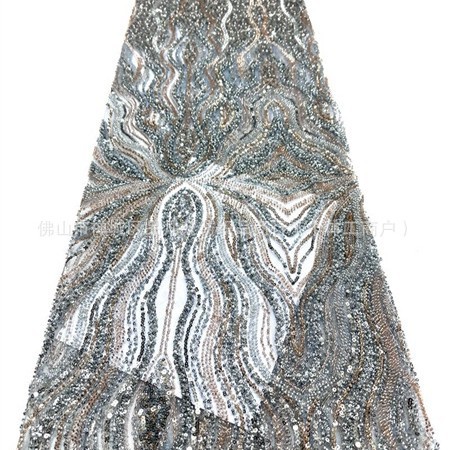 Fabricante nuevo estilo francés Europa y América tela bordada de perlas Gaoding cena de ropa de mujer falda tela comercio exterior transfronterizo al por mayor image 4