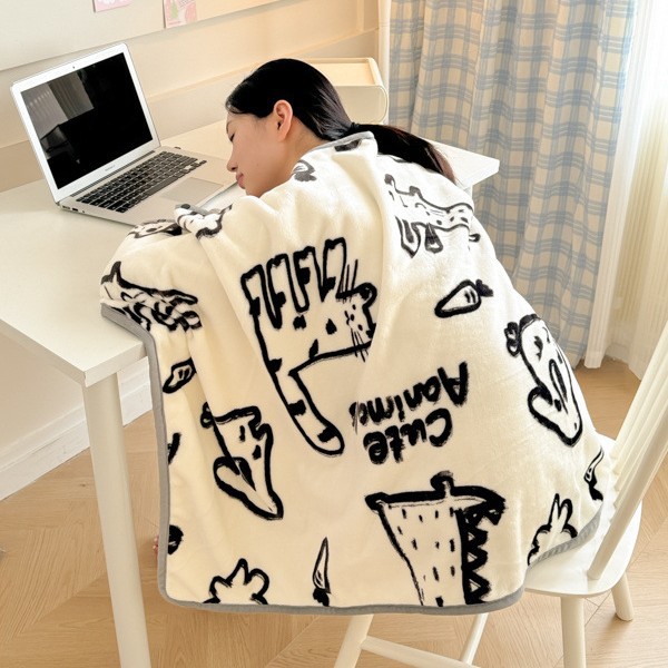 Mantón de lana de leche manta de invierno manta de capa gruesa cama siesta de oficina sofá de lana de coral manta para cama image 11