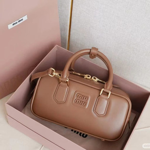 Miu Miu New Bowling Boston Pillow Bag small size Briefcase Shoulder Hand Crossbody Bag Small Square Bag Trendy