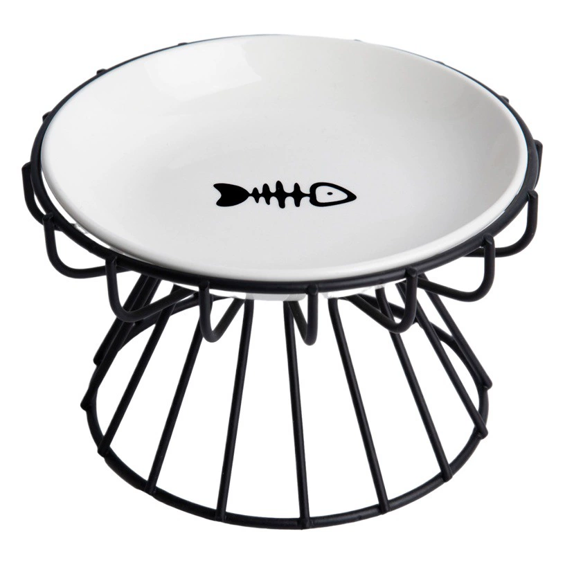 Миска для домашних животных Nordic Cat Bowl Керамическая миска для кошачьей еды с высокой ножкой Консервированная тарелка для закусок Антиопрокидываемая миска Mi Cat защищает шейный отдел позвоночника