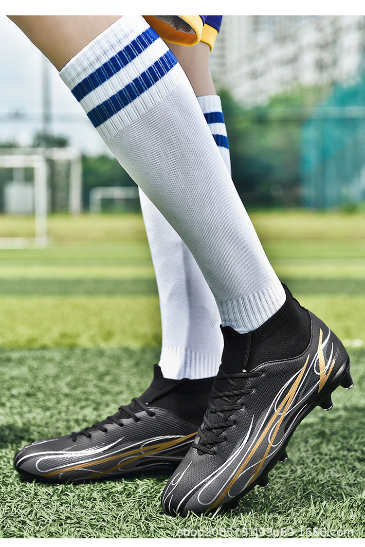 Scarpe da calcio alte transfrontaliere 46 di grandi dimensioni 47 AG unghie lunghe tf unghie rotte set di calzini da uomo e da donna_voghion.com