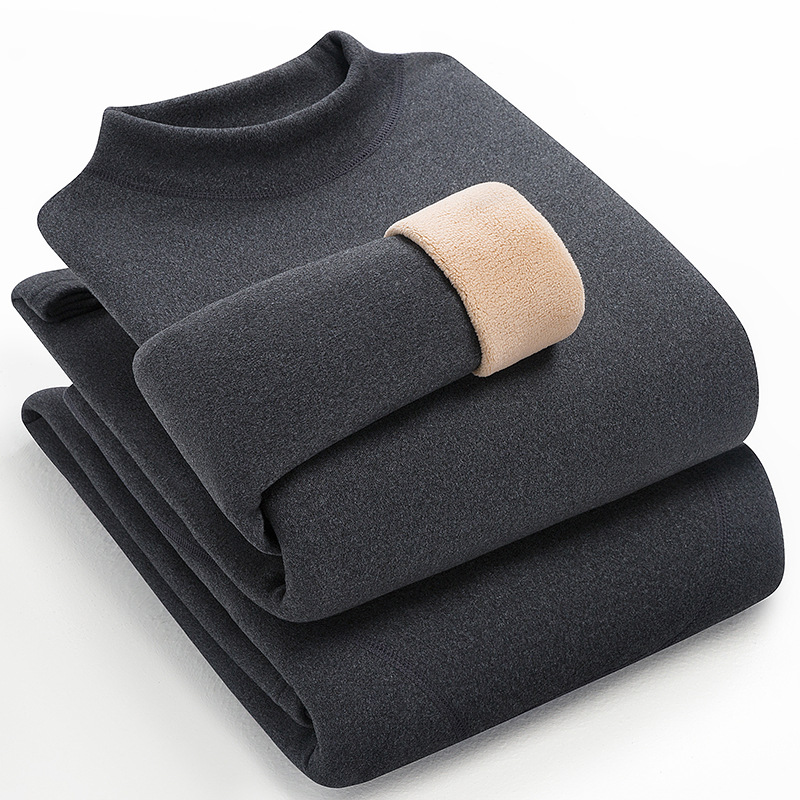 2024 New Men's Thermal Intimates Set Fleece-Lined and Thickeneded Cashmere Camel Velvet Is Comfortable, Soft and Self-Heating