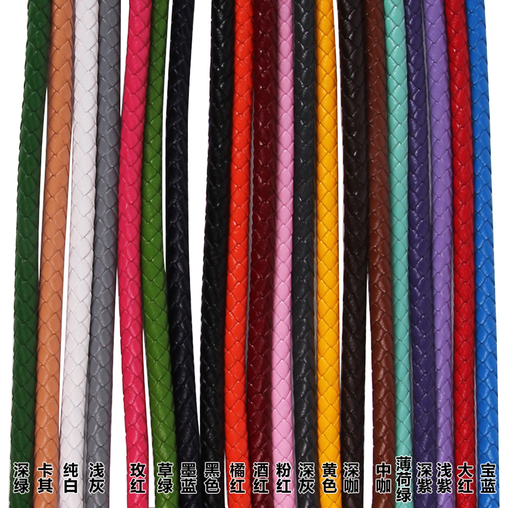 Pulsera de cuerda de cuero de vaca de primera capa cuerda de cuero Zhou Sheng mismo estilo cuerda de cuero tejida adecuada para Zhou Sheng cuentas de la suerte accesorios de joyería de oro duro