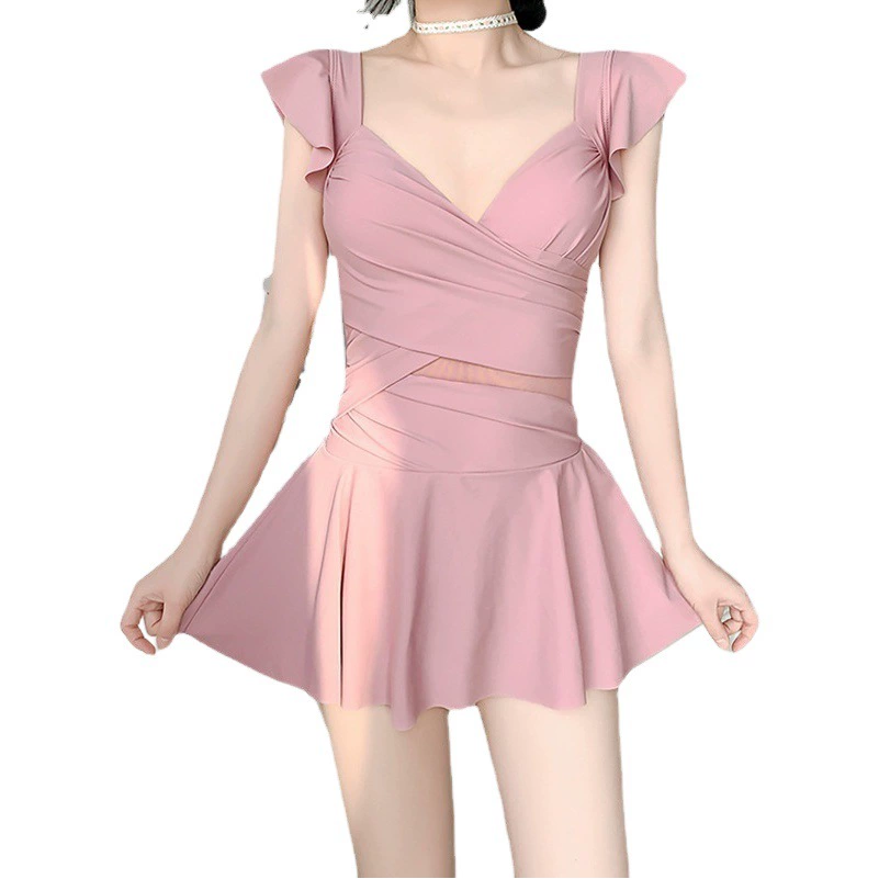 Купальник женский цельный однотонный французский Купальник оптом консервативный для похудения стальной кронштейн платье Пуш-Ап Купальник Горячая весна