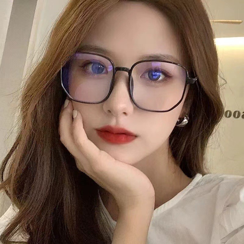 Trendy large frame anti-blue light flat mirror small red book with Korean version of the new net red polygon glasses frame women's wholesale