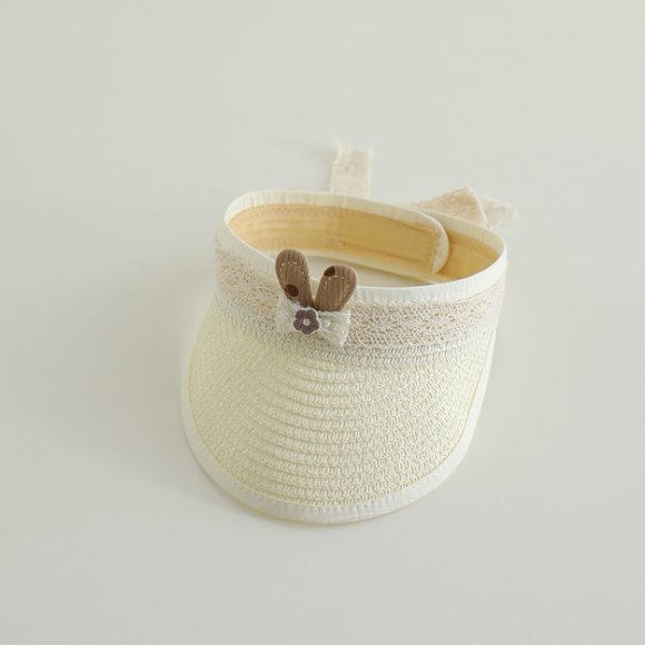 Sombrero de paja de encaje vacío para niños de verano coreano para bebés de protección solar sin techo para viajar sombrero de sol para mujeres de moda