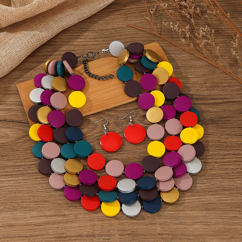 Exaggerated Multi-layer Necklace And Earring Set For Women_voghion.com