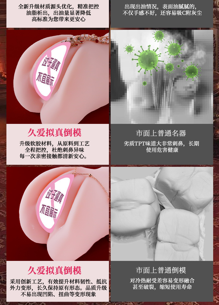 Jiuai Airplane Cup Male Masturbator with Vagina and Buttocks, Electric Vibration and Sound — detail image 12
