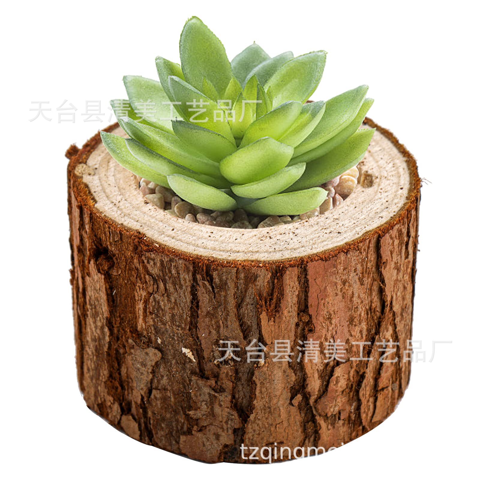 Sostenedor de vela de madera decoración del Festival de la boda decoración del hogar Decoración del partido del Día de San Valentín suculento olla corteza pila de madera