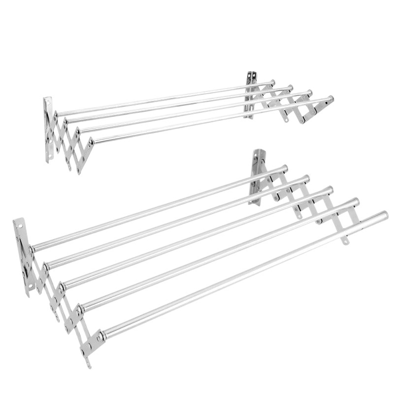 Creativa de acero inoxidable plegable retráctil toalla rack ponche libre móvil toalla rack multi-funcional de almacenamiento sin fisuras image 1