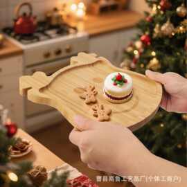 跨境木质圣诞节零食托盘熟食水果点心托盘派对装饰零食糖果盘