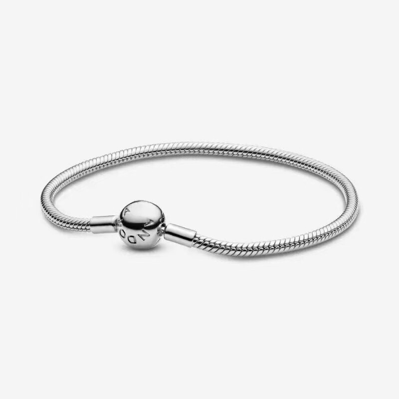 Panjia s925 Silver Plated Bracelet Female Same Design White Copper Silver Plated Base Chain Crown Round Bead Buckle Snake Bone Chain Female