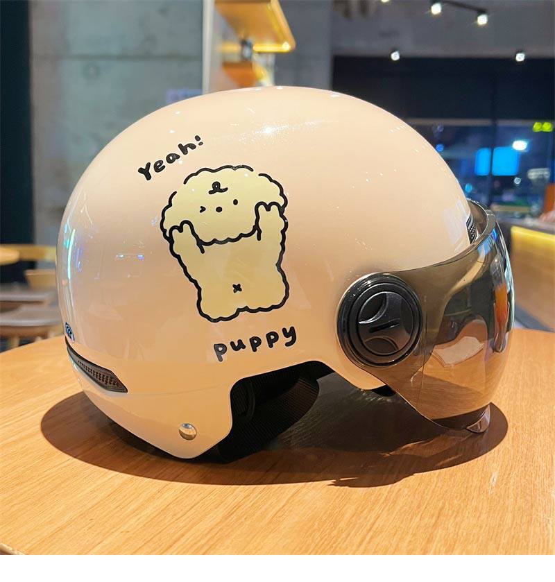 Biyie Puppy Electric Scooter Helmet New National Standard 3C Certified Motorcycle Helmet Female Model Cute Electric Scooter Sun Protection