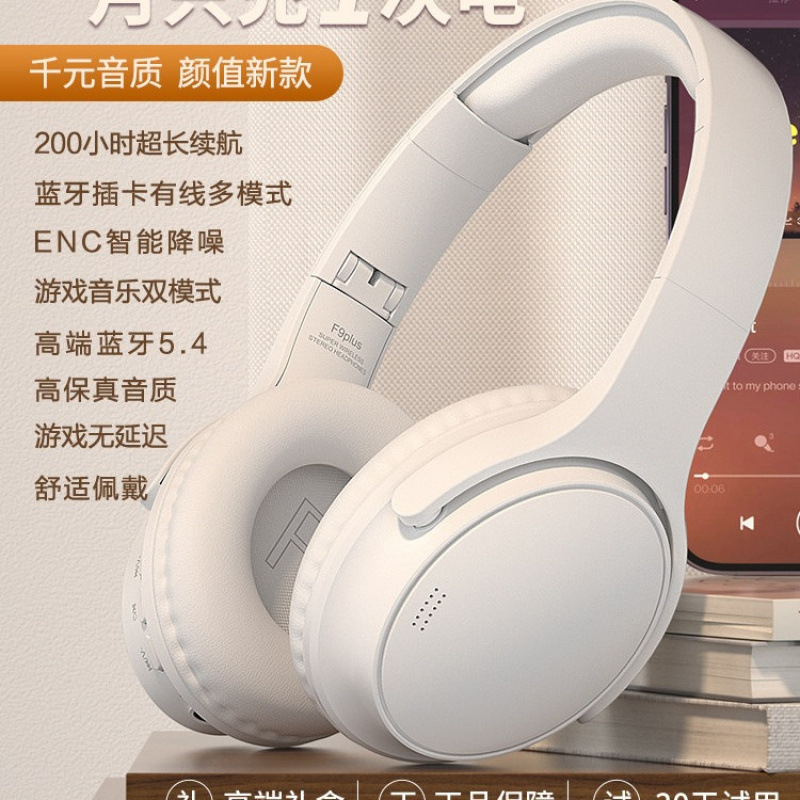 200-Hour Long-Lasting Bluetooth Headset, Head-Mounted Noise-Canceling Wireless Gaming and Sports Headset, New Model for Mobile Phones and Computers
