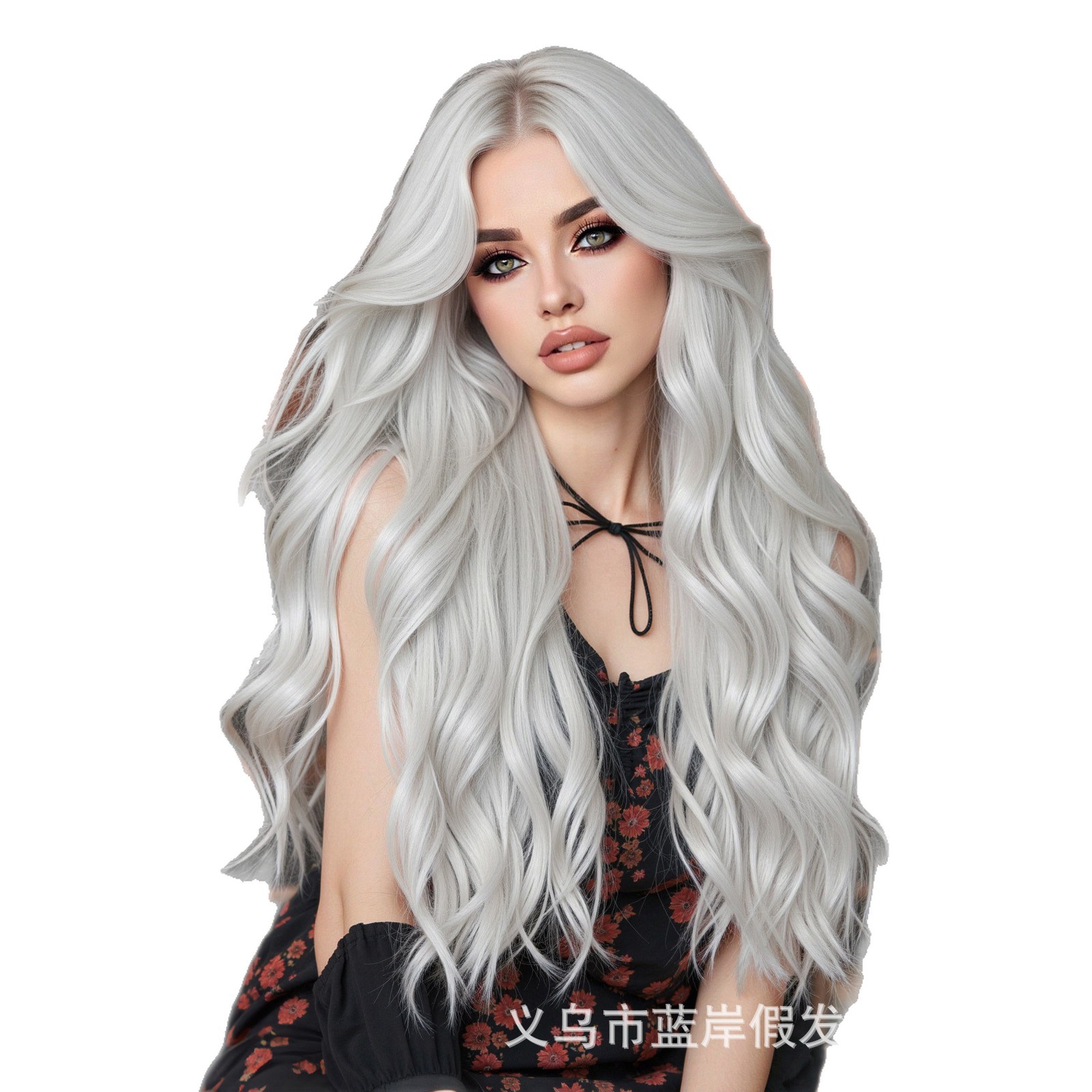 Europa y América cosplay pelucas mujeres cubierta de cabeza de color ondas grandes pelucas Halloween vestido de fiesta wig