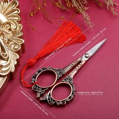 Lily retro household small scissors wedding gift ornaments stainless steel paper-cut embroidery scissors pointed plum blossom cast scissors
