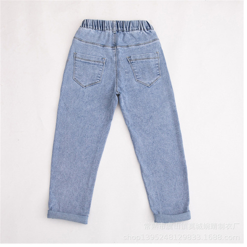 Children's clothing, girls' jeans, spring and autumn styles, casual pants for middle-aged and older children, little girls, children and babies, wholesale