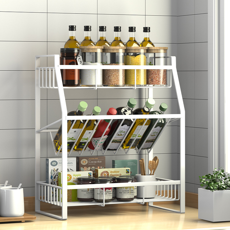 Estante de cocina personalizado condimento multipropósito integrado estante de almacenamiento de aceite estante de almacenamiento al por mayor