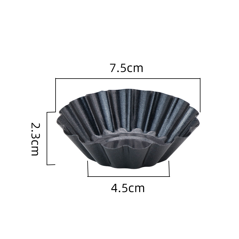 Suministro transfronterizo espesado acero al carbono huevo tarta molde crisantemo pastel molde DIY hornear 7,5 cm grande molde de tarta de huevo