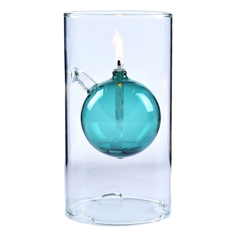 Creativo transparente cilindro de color candelabro cristal lámpara aceite Europea decoración del hogar Regalo boda fábrica al por mayor