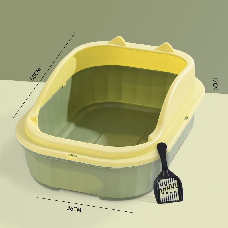 Caja de arena para gatos, caja de arena semi-cerrada antisalpicaduras con arena, inodoro para gatos extra grande, caja de arena para excrementos de gatos a prueba de olores, suministros para mascotas