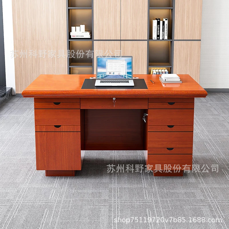 Mesa de oficina pintada y silla nueva combinación de personal chino de una sola persona mesa de computadora doméstica de madera maciza mesa de gerente