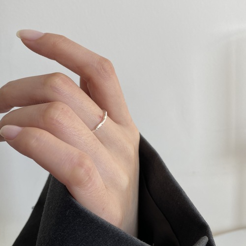 Korean-style niche design minimalist lightweight texture pattern ring for women, texture quality S925 pure silver ring J098X