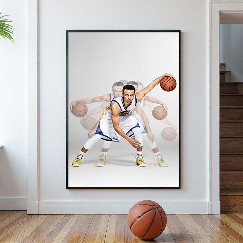 Basketball Star Jordan Kobe Curry Poster Decorative Painting Entrance Living Room Hanging Painting James Basketball Bedroom Star Mural