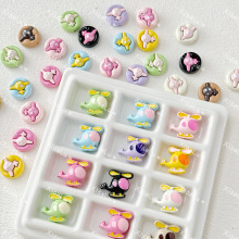 马卡龙色可爱卫星直升机烤漆合金diy串珠手机链项链发饰饰品配件