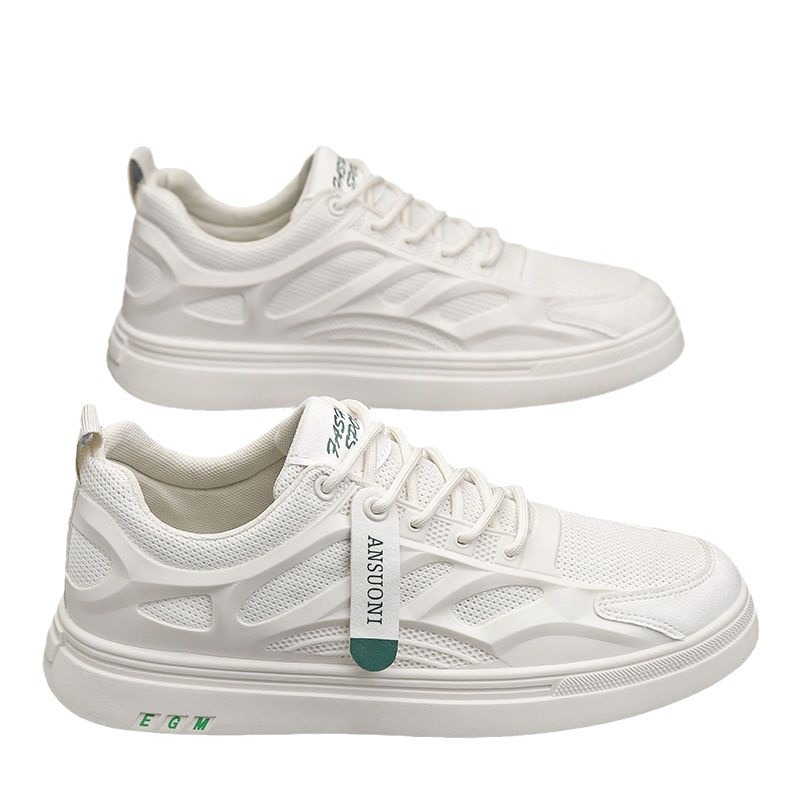 Primavera y verano 2024 nuevos zapatos de hombre con superficie de malla transpirable, zapatillas deportivas, tendencia juvenil, zapatos casuales ligeros y resistentes al desgaste