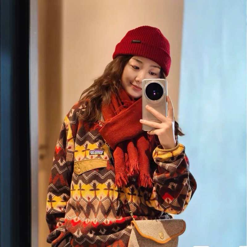 Pata Bata Limited Retro Color Vintage Vintage Polar Fleece Fleece Stand-Up Pullover Jacket Pata Bata Limited Retro Color Vintage Vintage Polar Fleece Fleece Stand-Up Pullover Jacket