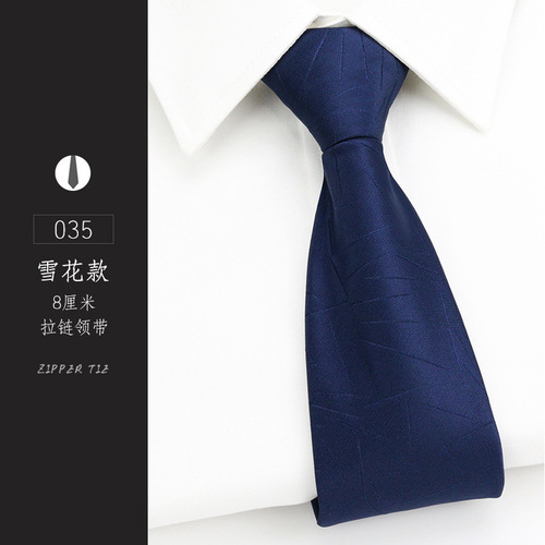 Men's Business Formal Wide 8CM Lazy Zipper Wedding groom tie / Zipperless tie
