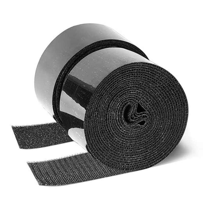 Source Factory Offers Sticky Black Hook and Loop Tape - 5 Yards, Heavy-Duty Industrial Strength Adhesive Fastener
