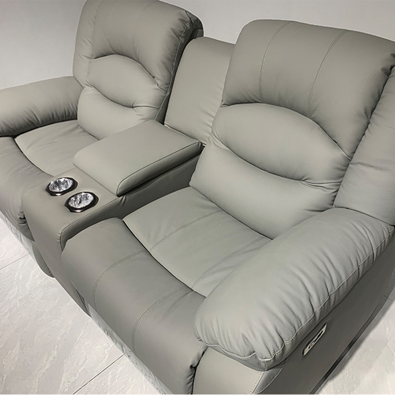 Fábrica directa capas de cuero de vaca sofá de cine en casa cápsula de cuero combinación de sofá eléctrico multifuncional individual