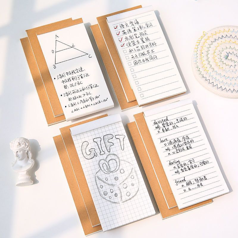 Note book Small Note Book carry-on grid checkered list creative Kraft paper todo this plan book