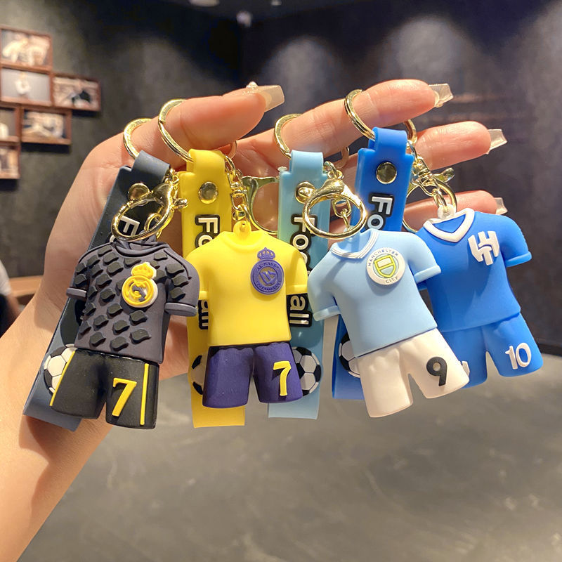 New Cross-Border Football Jersey Keychain Cartoon Doll School Bag Pendant Car Key Chain Small Gift Wholesale