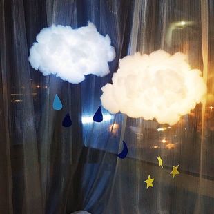 Ins Cloud Lamp Handmade DIY Cotton Lamp Material Girl's Heart Room Decorations Nightlight Dormitory Enshun