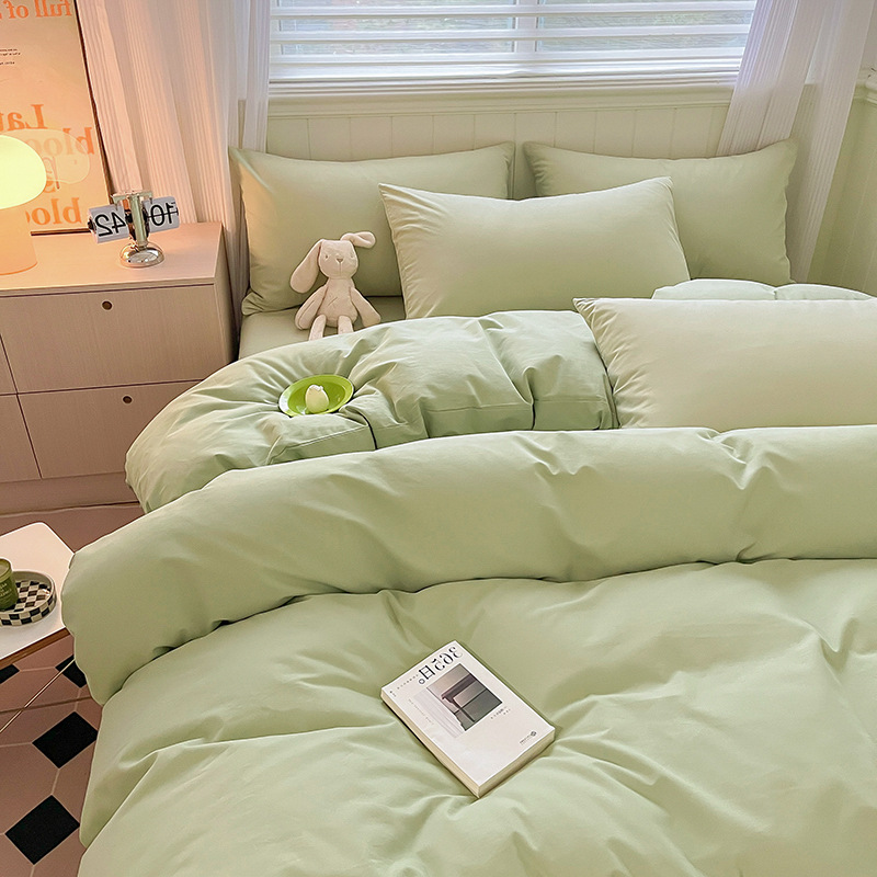 Materno y niño de grado de otoño e invierno Clase A de algodón cepillado edredón cubierta cama simple de cuatro piezas edredón de algodón dormitorio conjunto de tres piezas