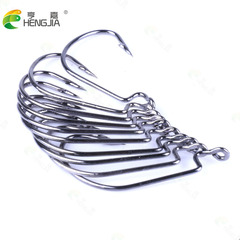 HENGJIA/Hengjia 50pcs Boxed Black and Red Lever Hook Set Lure Fishing Soft Bait Hook Wholesale
