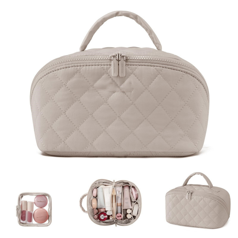 Bolsa de maquillaje de gran capacidad para damas de Amazon, nueva bolsa de almacenamiento de cosméticos, bolsa de lavado portátil de viaje