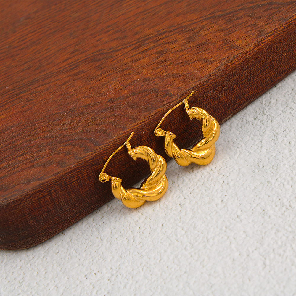 Geometric Pattern Fashion Geometric Stainless Steel Plating Ear Studs 1 Pair