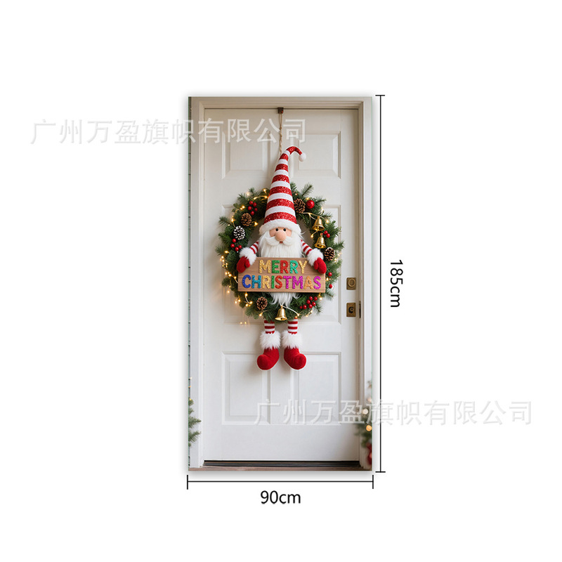 Amazon クロスボーダー新製品クリスマスドアカーテンフラグ屋外写真撮影クリスマスパーティーエルフお祝い装飾|undefined