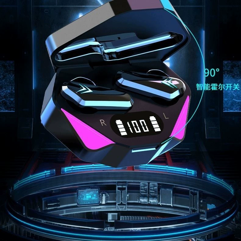 Граница перехода новый x15 Bluetooth наушники внутриуходящие беспроводные игровой с низкой задержкой цифровой дисплей аккумулятор низкий Bluetooth 5.4