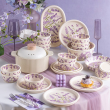 韩式碗碟餐具套装轻奢高颜值家用2025新款乔迁送礼陶瓷碗盘筷碗具